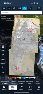 Screenshot of a phone showing IFR charts